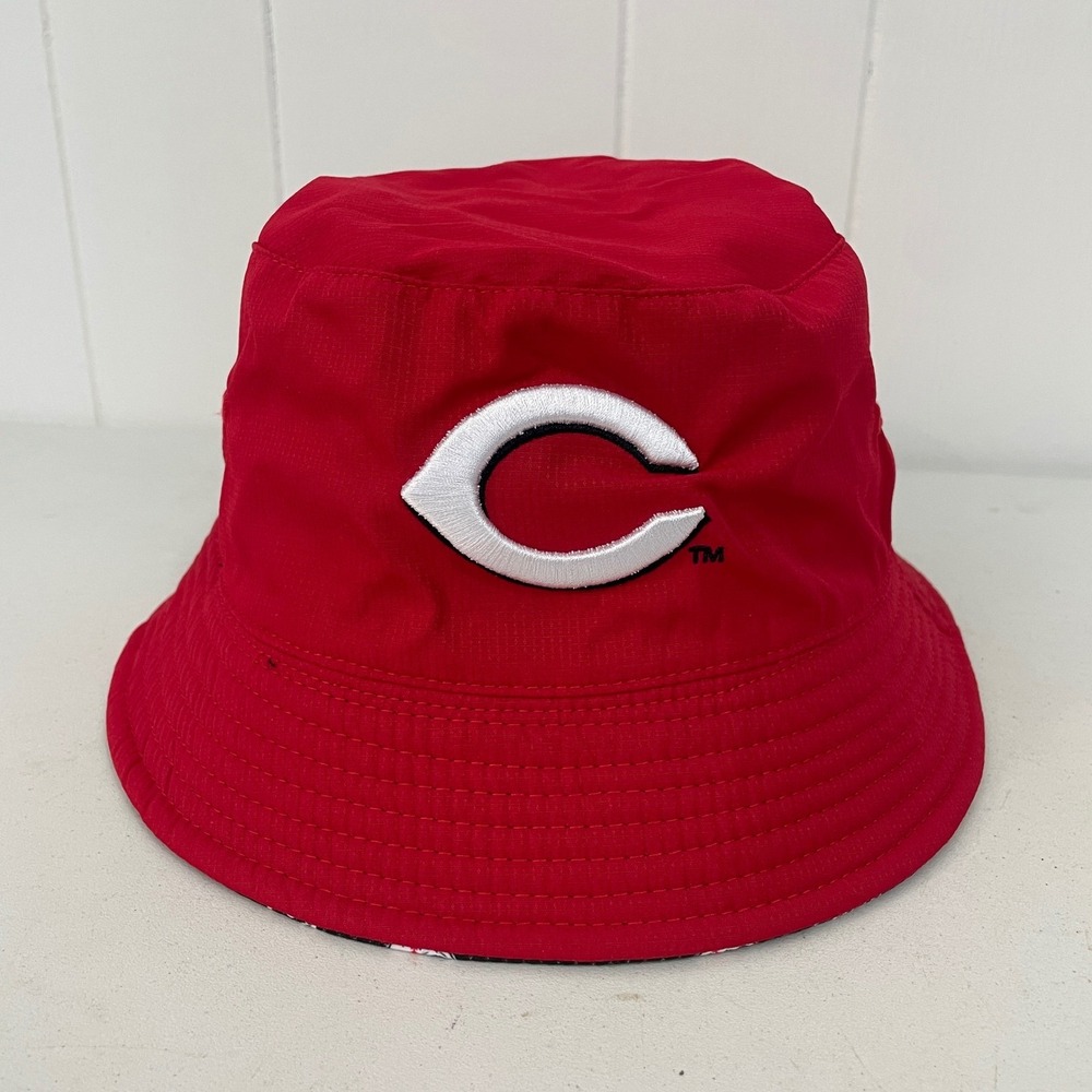 Cincinnati Reds Reversible Bucket Hat SGA 8/18/24 Red/Black AOP Mr Redlegs